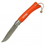 Нож cкладной Opinel 7 VRI Tangerine с темляком