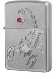 ZIPPO 24479 Scorpion Satin Chrome Swarovski Crystal Red - 
